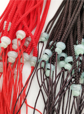 简易玉石工编织挂绳项链吊坠