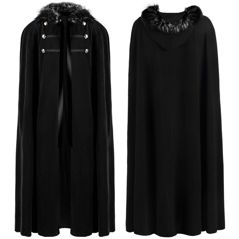 万圣节男士披风中世纪复古服装蒸汽朋克厚毛领斗蓬cosplay服男装,淘宝优惠券,粉丝福利购,淘宝优惠卷