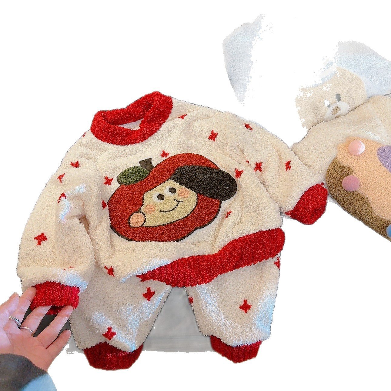 【软糖星球】儿童半边绒睡衣秋冬男童女孩保暖家居服套装萌宠插画,淘宝优惠券,粉丝福利购,淘宝优惠卷