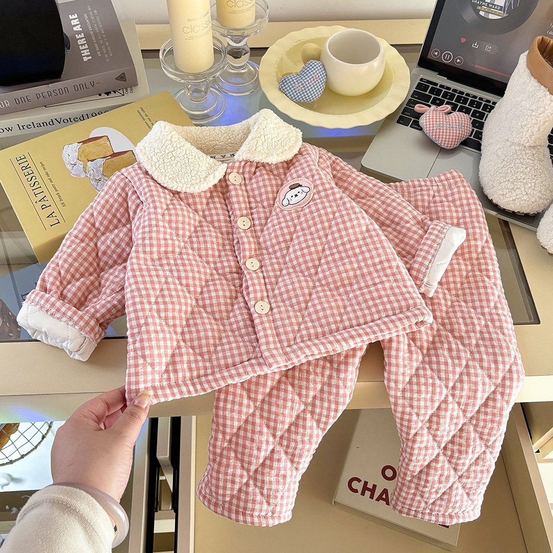 秋冬新款儿童三层夹棉卡通家居服韩版冬款男女童睡衣宝宝保暖套装,淘宝优惠券,粉丝福利购,淘宝优惠卷
