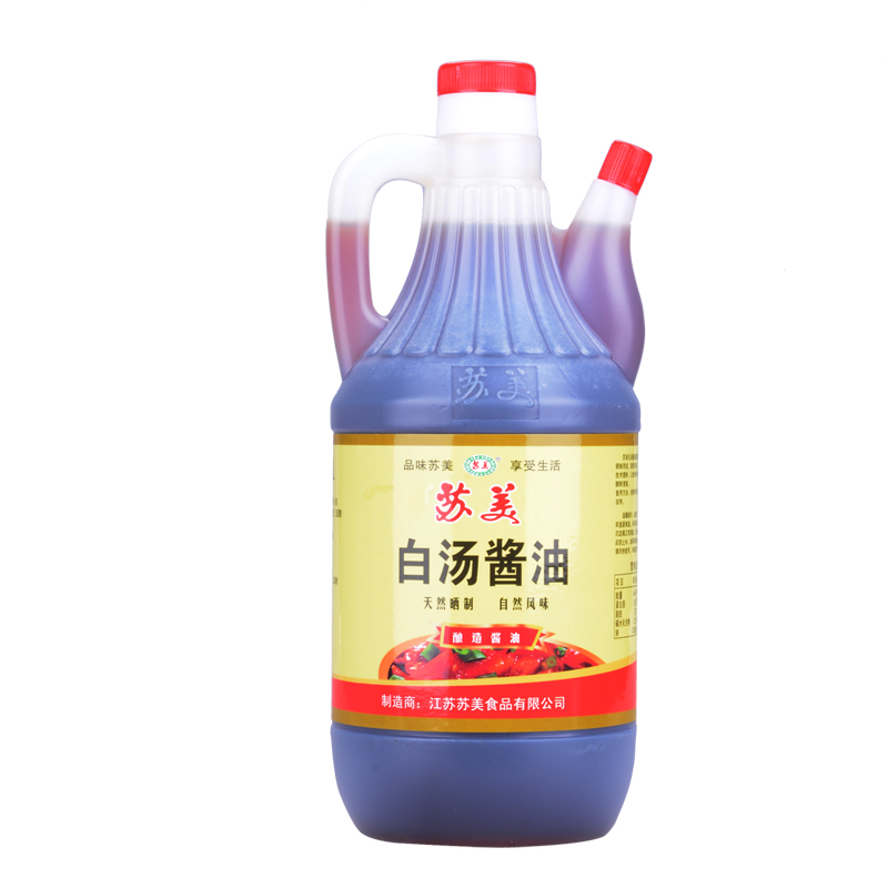 正宗苏美白汤酱油 800ml 纯粮酿造捞面炒菜佐餐凉拌单瓶量大优惠