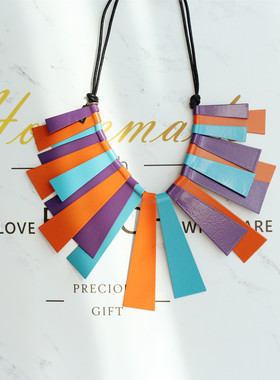 欧美复古不规则线条项链