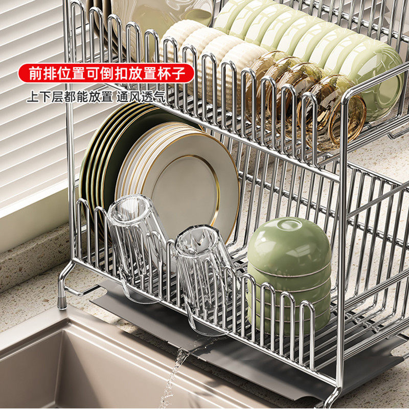 窗台可调高沥水架304不锈钢碗碟收纳架 多功能厨房放碗筷盘沥水篮,淘宝优惠券,粉丝福利购,淘宝优惠卷