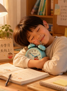 正版蜡笔小新金属夜光静音闹钟