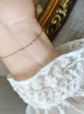 S925纯银碎银蜡绳手链女极细轻奢百搭小众设计手饰