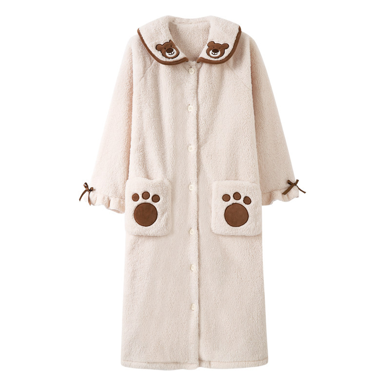 睡衣女士秋冬季可爱睡袍2025年新款家居服珊瑚绒加绒加厚浴袍长款,淘宝优惠券,粉丝福利购,淘宝优惠卷