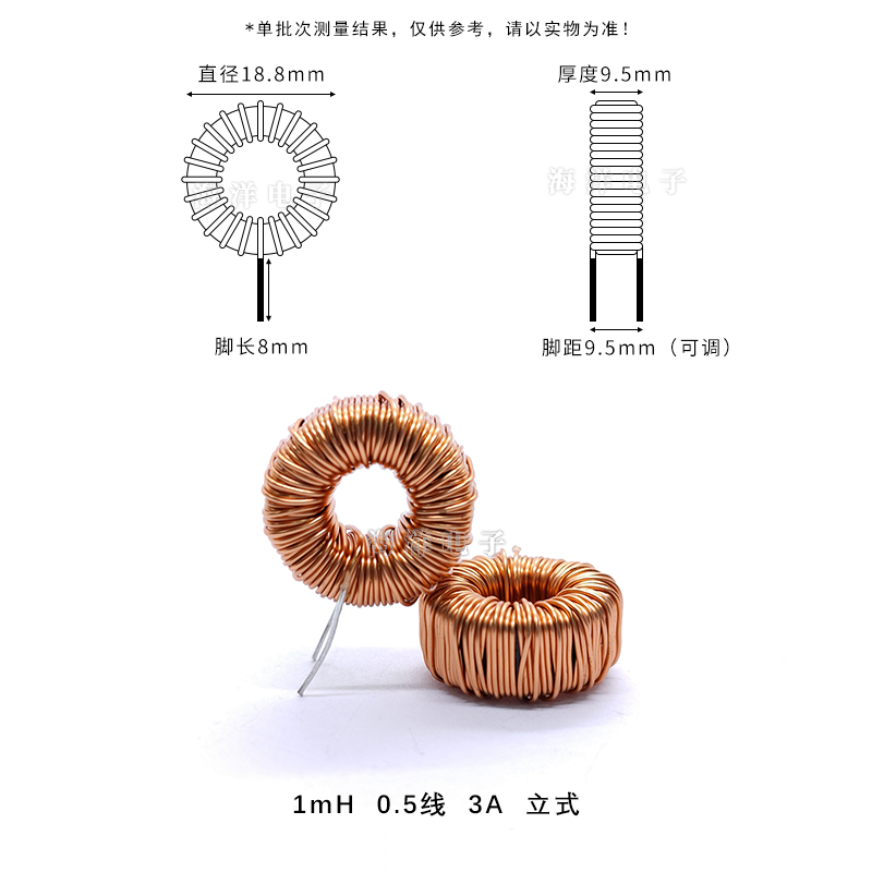 17MM-470UH 680UH  0.5线  065125铁硅铝 储能磁环电感环形差模 - 图2