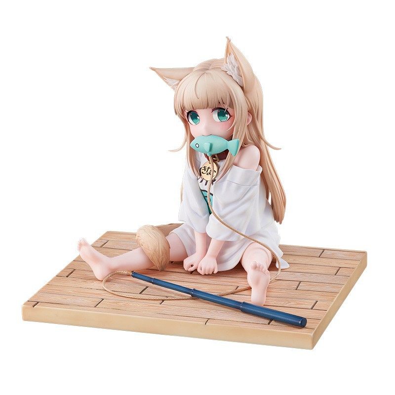 黄豆粉手办我家猫坐姿坐着吃鱼猫原画萝莉模型玩具玩偶公仔摆件,淘宝优惠券,粉丝福利购,淘宝优惠卷