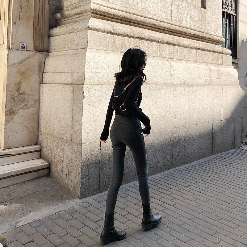 孕妇裤子春秋外穿大码秋冬季加绒加厚黑色小脚牛仔裤秋装,淘宝优惠券,粉丝福利购,淘宝优惠卷