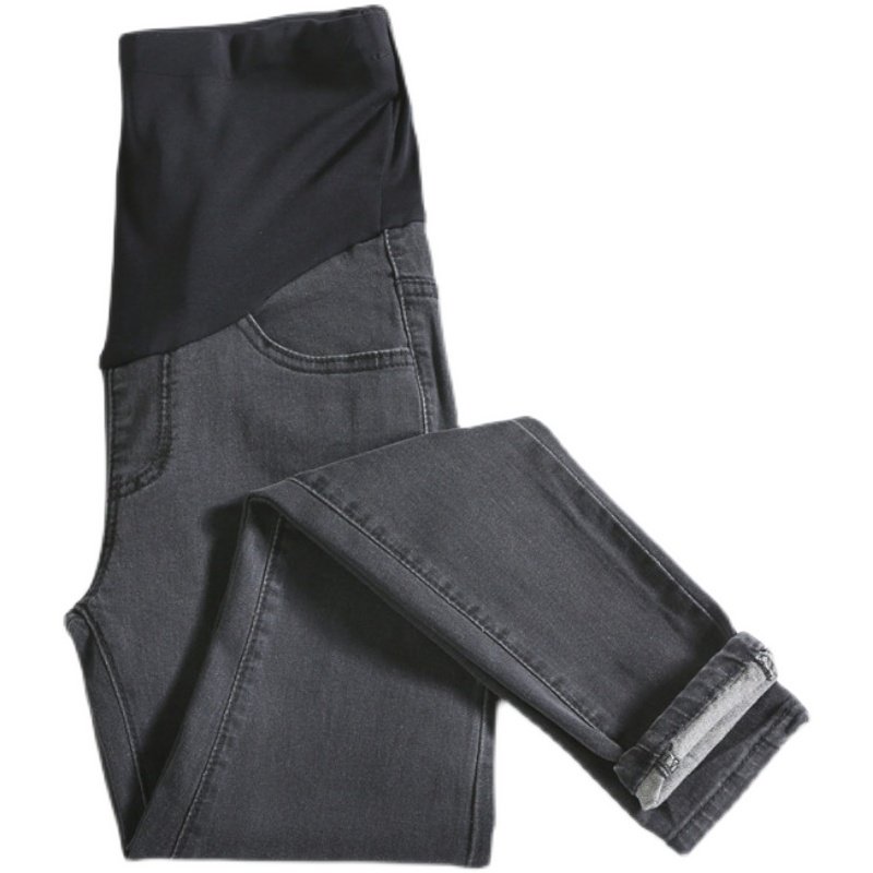 孕妇裤子春秋外穿大码秋冬季加绒加厚黑色小脚牛仔裤秋装,淘宝优惠券,粉丝福利购,淘宝优惠卷