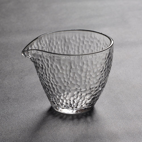 耐热水晶玻璃公道杯锤目纹茶海分茶器杯功夫茶具茶道配件加厚大号 - 图1