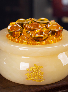 石诚记天然玉石聚宝盆开业送礼