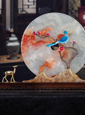 石诚记天然玉石平安扣家居装饰品