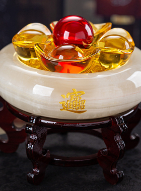 石诚记四方纳财聚财聚宝盆摆件