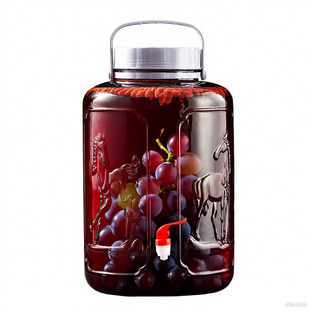 Bubble wine glass bottle food grade green plum and bayberry grape