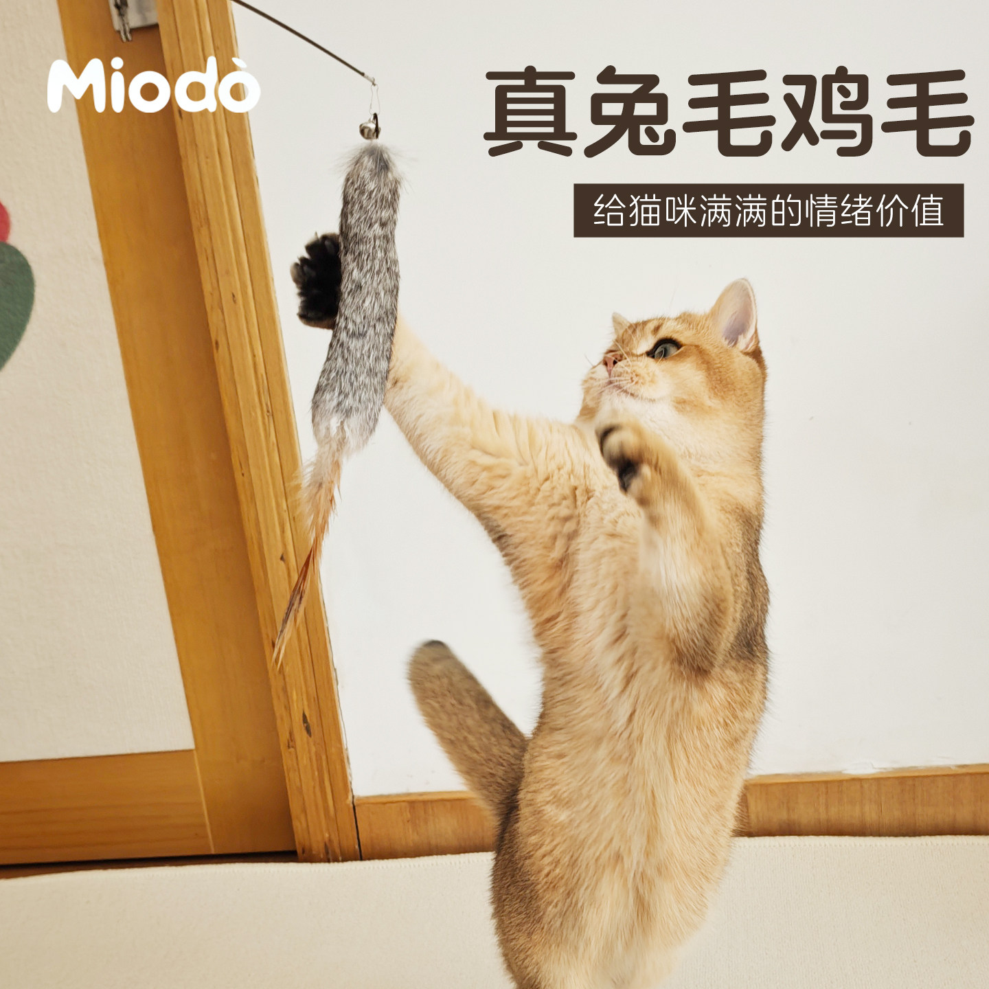 兔毛伸缩逗猫棒长杆替换头小猫玩具互动解闷消耗体力耐咬宠物用品,淘宝优惠券,粉丝福利购,淘宝优惠卷