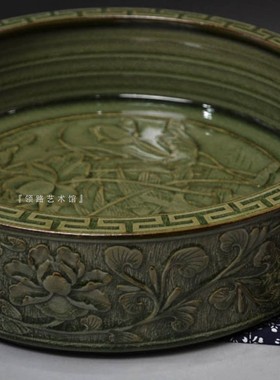 荷塘月色青瓷全手工领路艺术