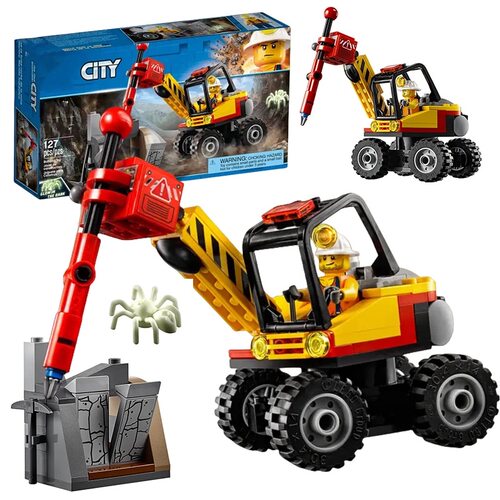 城市系列City工程车采矿强力巨石劈裂机60185积木玩具男孩6岁礼物 - 图3