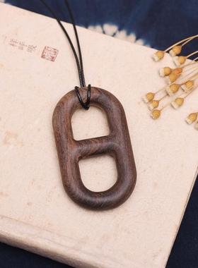 女木质猪鼻子项链毛衣链