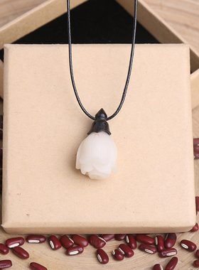 民族菩提子紫光檀项链女棉麻挂件