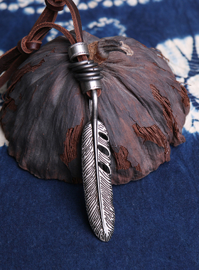 原创民族风复古鹰爪皮绳文艺长款