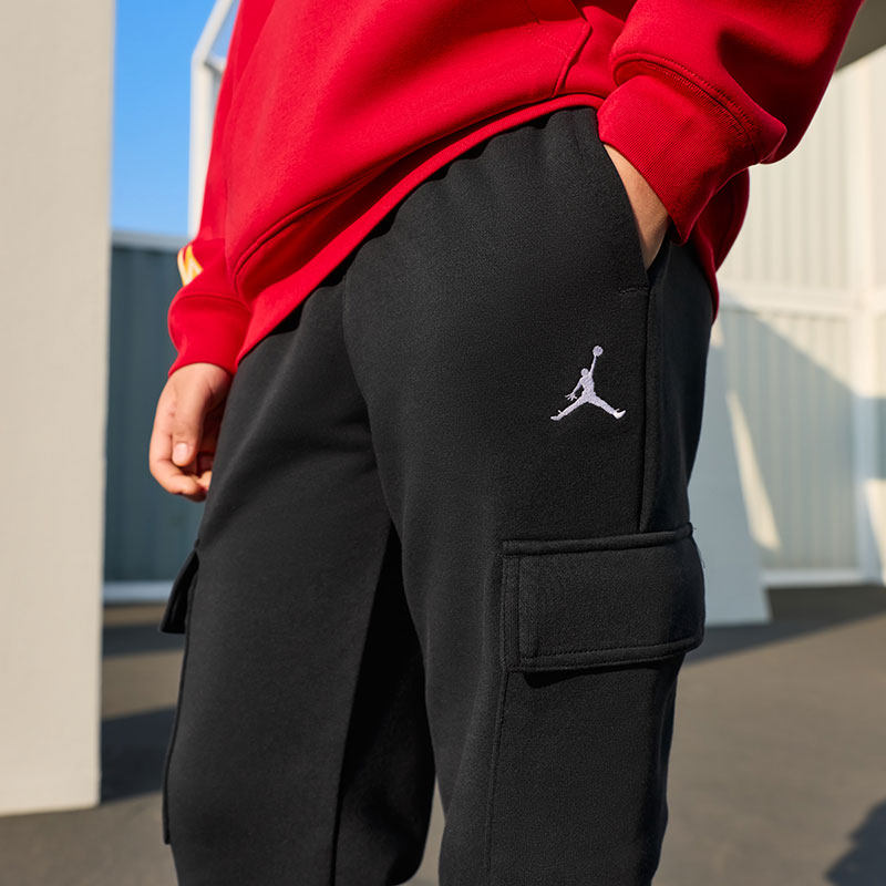 耐克乔丹大童法式毛圈工装长裤春季男童机能风舒适JORDAN IF3739,淘宝优惠券,粉丝福利购,淘宝优惠卷