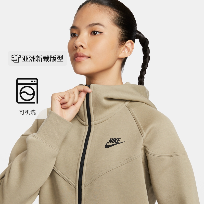 Nike耐克官方TECH FLEECE女子连帽衫卫衣针织休闲拼接舒适FB8339-图0