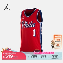 Jordan official Nike Jordan Philadelphia 76 Peoples team NBA mens speed dry jersey winter breathable casual DO9539