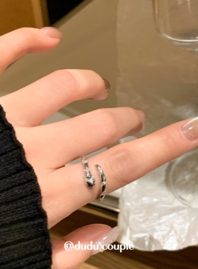 嘟嘟夫妇灵蛇戒指个性开口戒女