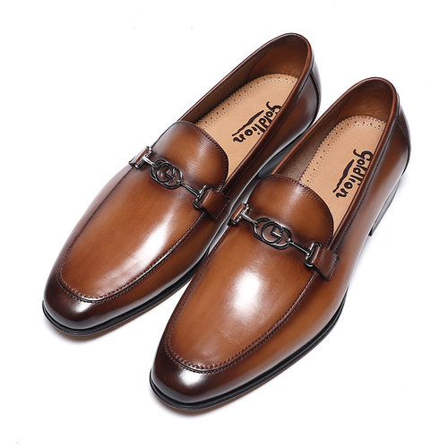 金利来男鞋2024秋季新款专柜正品鞋高端套脚真皮底商务休闲皮鞋男 - 图0