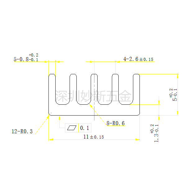 银色散热片铝 11*11*5mm 纯铝制散热器 内存芯片专用散热块 五齿 - 图0
