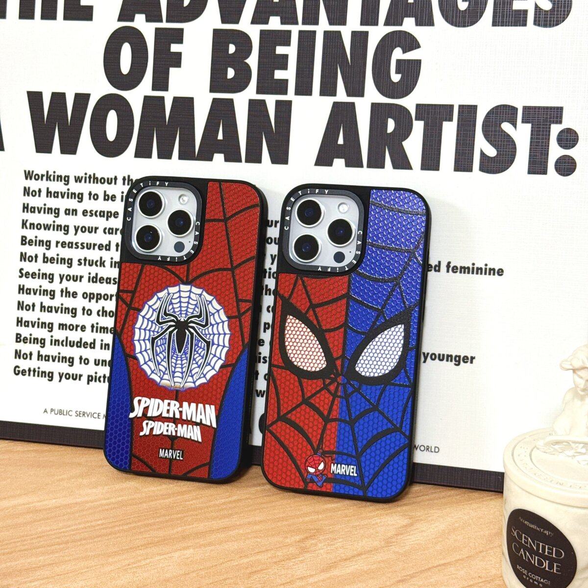 CASE镜面蓝红蜘蛛侠苹果16Pro适用iPhone15ProMax14明星同款13pro网红卡通艺术家联名磁吸手机壳12防摔保护,淘宝优惠券,粉丝福利购,淘宝优惠卷