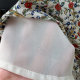 Lin Shiba ຕະຫຼາດດອກໄມ້ງາມລີສອດແບບ Retro Floral Skirt Round Neck Puff Sleeve Waist Sweet A-Line Dress