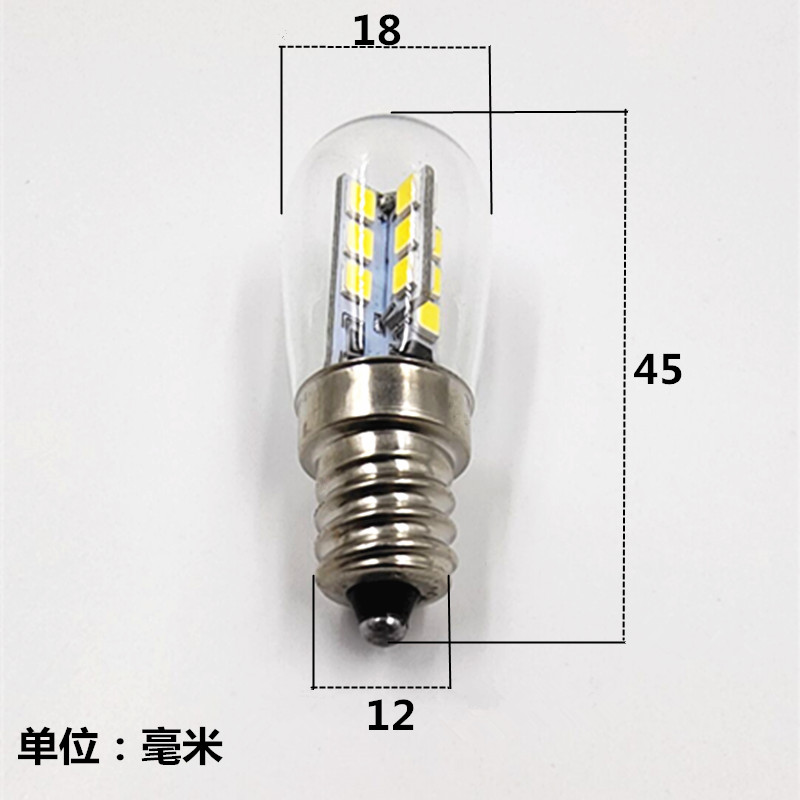 LED机床指示灯冰箱灯泡E12E14小螺口12V24V110V220V油烟机小灯泡