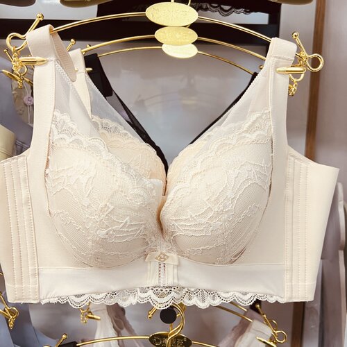 苏贝诗调整型内衣软圈深V聚拢蕾丝性感乳罩收副乳防下垂大码文胸 - 图0