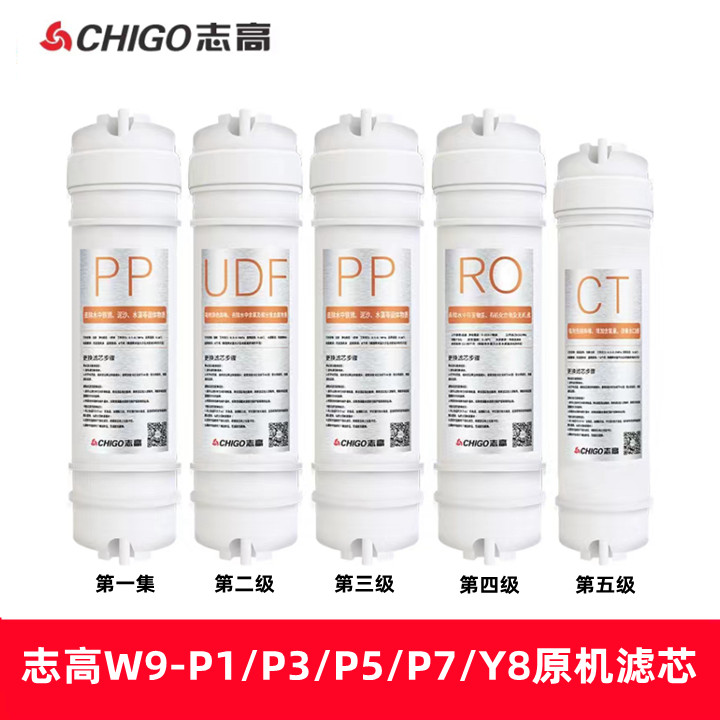 志高净水器滤芯家用W9-P1/3/P7原装正品RO反渗透PP棉通用过滤器芯 - 图0