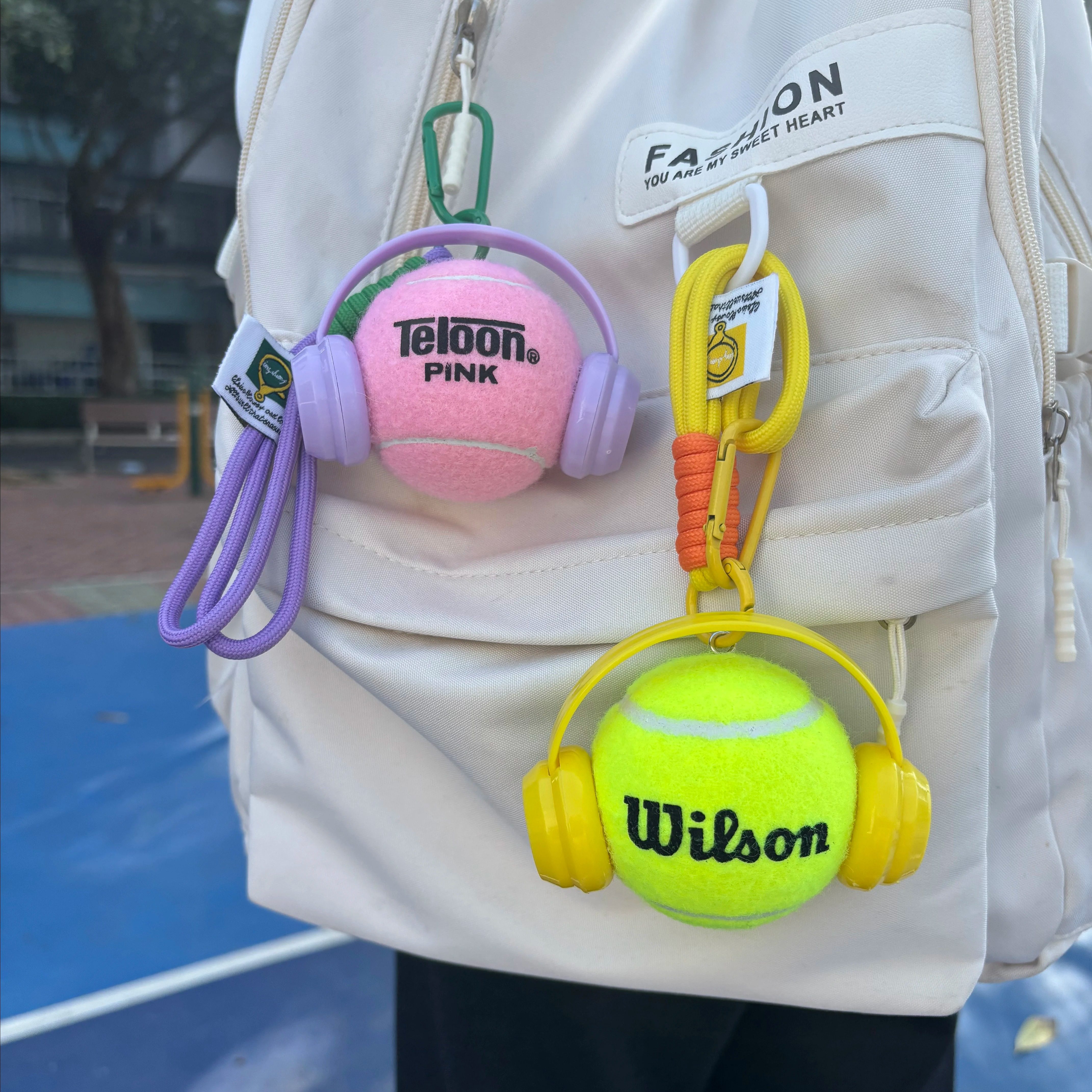 原创耳机真网球背包挂饰可定制姓名奖品情侣运动包挂件礼物周边,淘宝优惠券,粉丝福利购,淘宝优惠卷