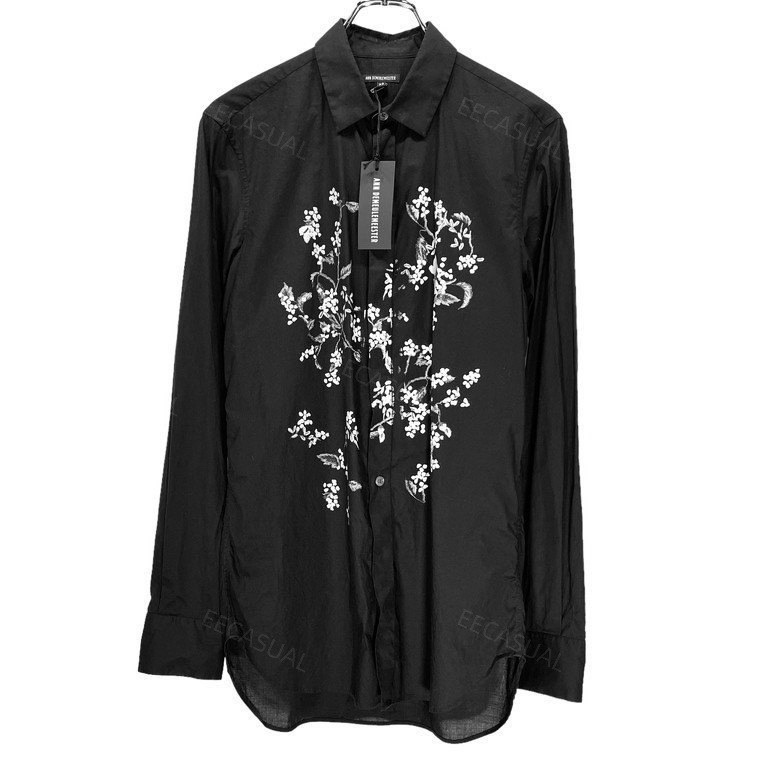 ANN DEMEULEMEESTER黑色花长袖衬衫 18SS-图0