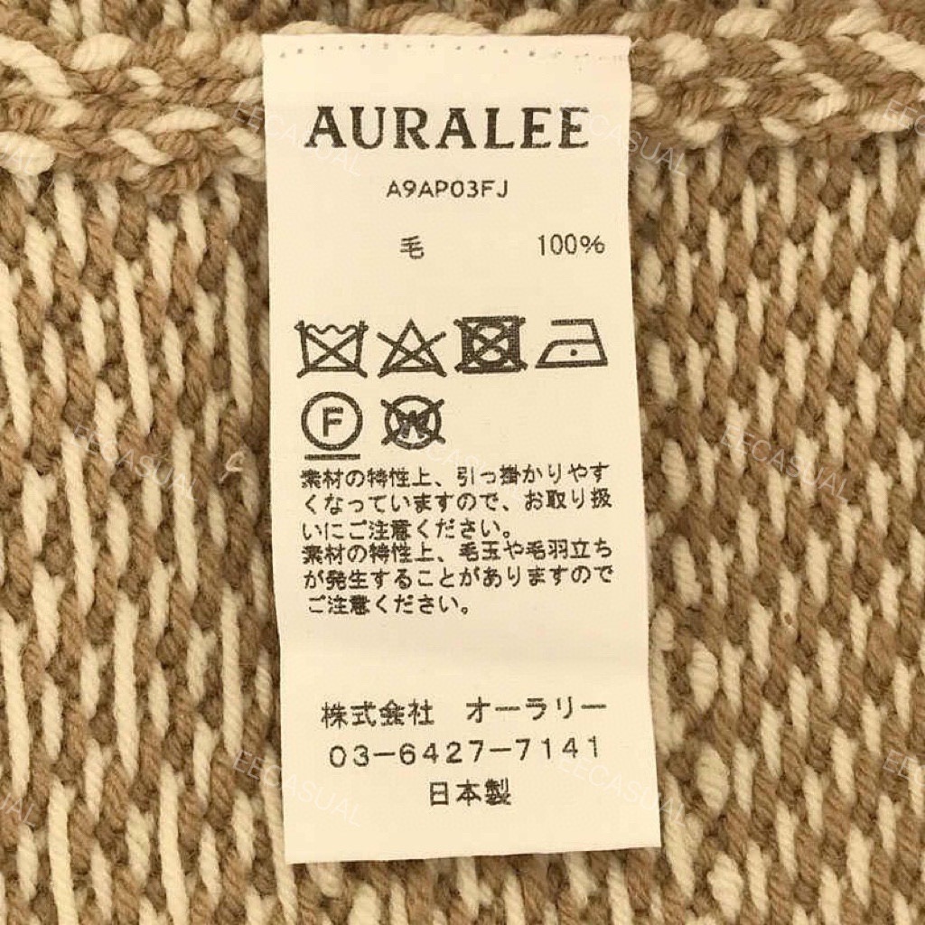 AURALEE 100美利奴羊毛毛衣外套-图2