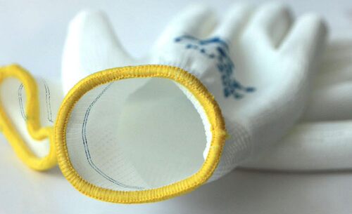 12双包邮 正品星宇PU508涂掌劳保手套 白尼龙防静电打包手套特价 - 图2