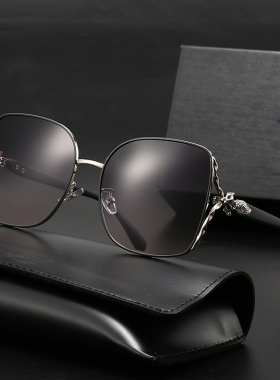 红色太阳镜狐狸头可配近视偏光女