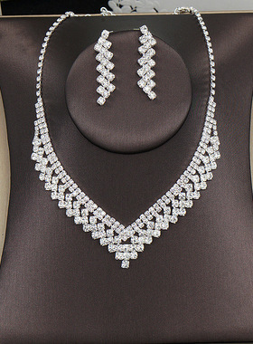 欧美百搭简约镶钻短款锁骨链