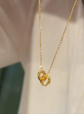 高级感碎冰冰环环相扣小巧项链