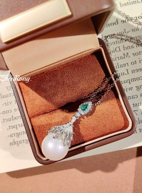 巴洛克灯泡极光炫彩马贝珍珠吊坠