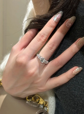 清冷小冰月玉髓葫芦戒指新中式