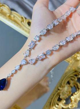 水滴梨形项链璀璨高碳钻拼装套链