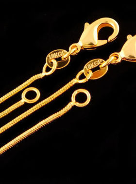 单链条1mm蛇骨链18L金色吊坠配链