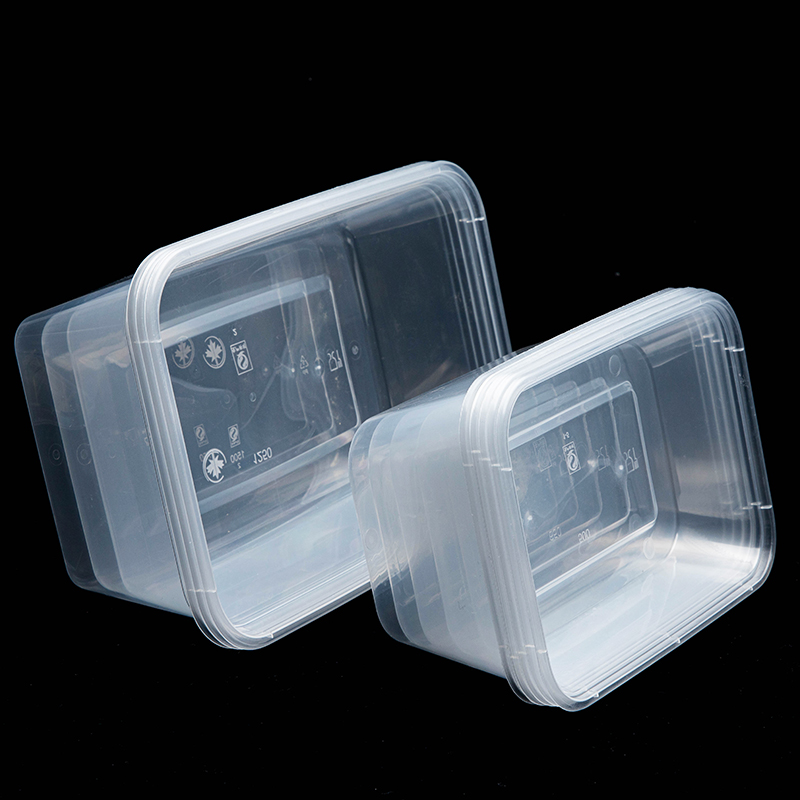 无盖款一次性餐盒长方形水果打包盒塑料透明外卖饭盒快餐便当汤碗