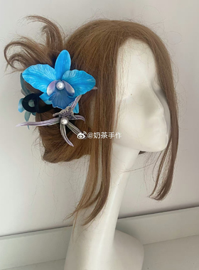 unique crafts奶茶原创设计秋季新款蝴蝶兰花花抓夹