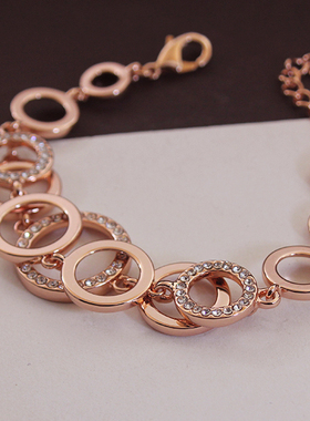 双层日韩风百搭镶钻饰品手环